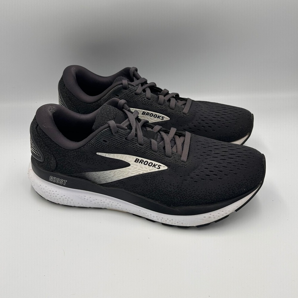 Brooks Ghost 16 Mens Running Shoes Black Grey White Sneakers Size 8D